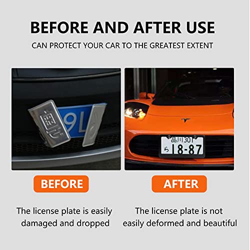 License Plate Frames, 2 Pack Chrome License Plate Frame, Universal Car License Plate Covers. Rust-Proof,Slim Stainless Steel Polish Mirror License Plate Frame And Chrome Screw Caps (Black) #TOP4