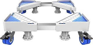 Base de suporte para máquina de lavar Base móvel multifuncional com 4 rodas e 4 pernas fortes para máquina de lavar, secadora, geladeira Comprimento da base ajustável 50-72 cm Larg