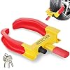 GADLANE Wheel Clamp – Heavy Duty Car Wheel Lock with 3 Keys, Car Lock Anti-Theft Device Fits All 7-11″ Width Tyres, High Visibility Wheel Clamp for Car, Caravan, Trailer, Motorhome, Van (Yellow/Red)