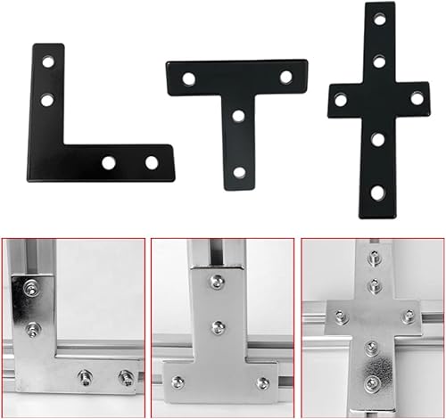 Miniatura 105 de 20 juegos 2020 de extrusión de aluminio 2020 soporte de esquina con ranura en T Serie 20 Hardware extruido conector de ángulo recto de 90 grados