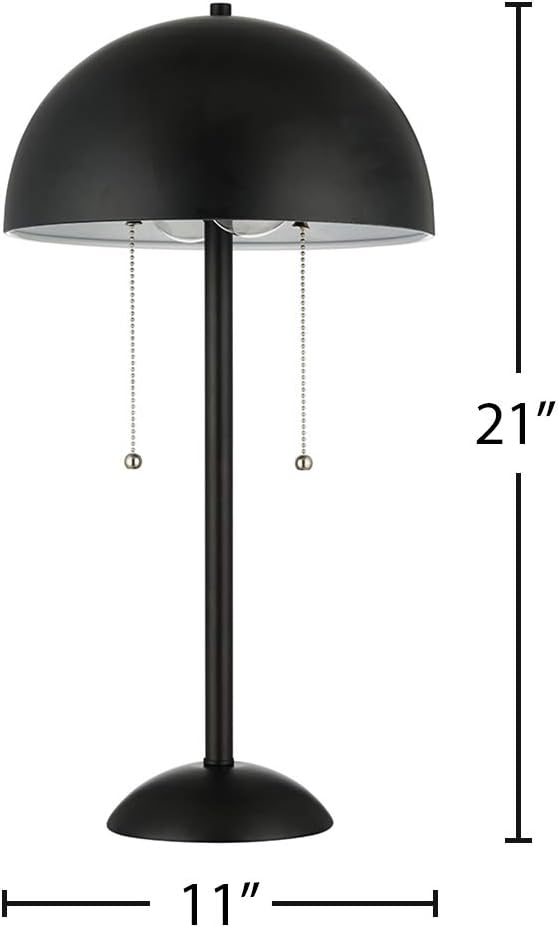 Hottest Sale Amazon Brand – Rivet Modern Metal Dome-Shaped Table Lamp, LED Bulbs Included, 21H, Matte Blue
