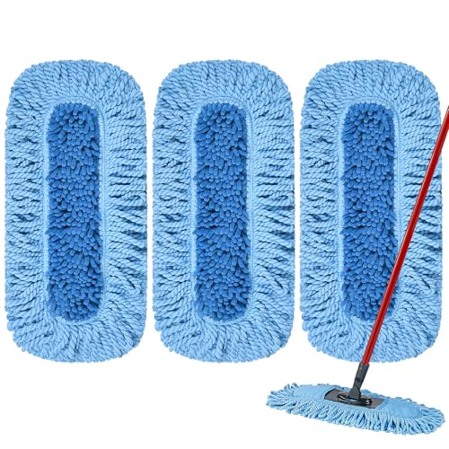 Ndoge 3 Pack Dust Mop Replacement Head for O-Cedar Dual-Action Dust Mop Pads Refills Microfiber Duster Mop Head Replacements Hardwood Floors Cleaning Washable Replace Pads No Handle