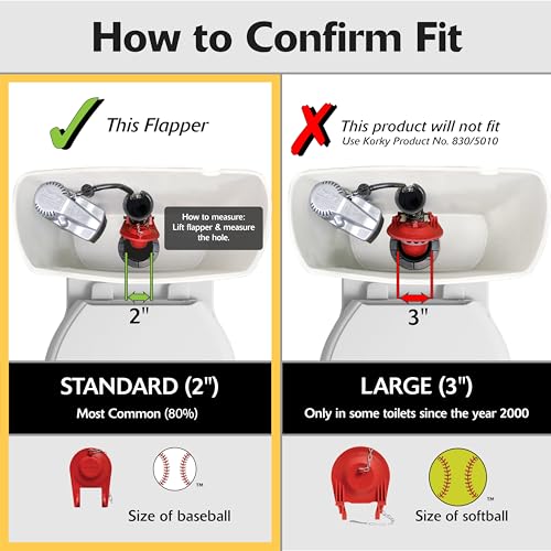 Image of Korky 818MP QuietFILL Platinum Universal Toilet Fill Valve & 2 inch Toilet Flapper Kit, Silver