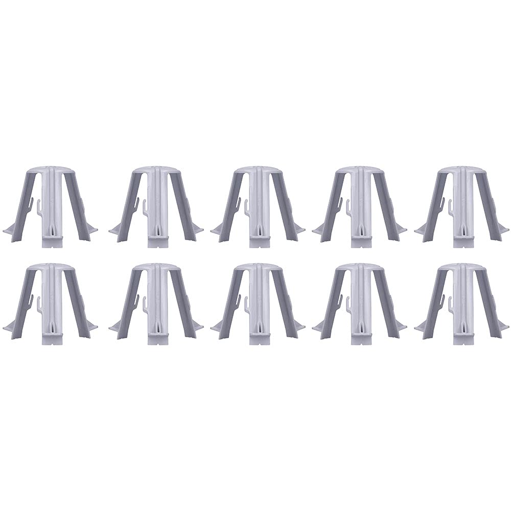 Voxura Abstandshalter LED-Einbaustrahler Halogen 60-90mm Einbauhöhe 75mm Hitzeschutz Hohldecke Spots mit 3 Standbeinen Universal Grau 10 Stück