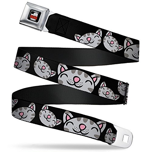 Buckle-Down Seatbelt Belt - Mutli Soft Kitty Face Black - 1.0
