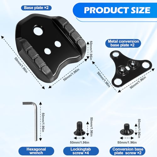 BIGP 2 Stück Fahrrad Cleats Adapter, Kompatibel mit Shimano SPD Plattenadapter SM-SH41 Fahrrad Schuh Cleats für Rennrad MTB Pedale 3 Loch Platten Fahrradpedal Adapter Stollen Konverter