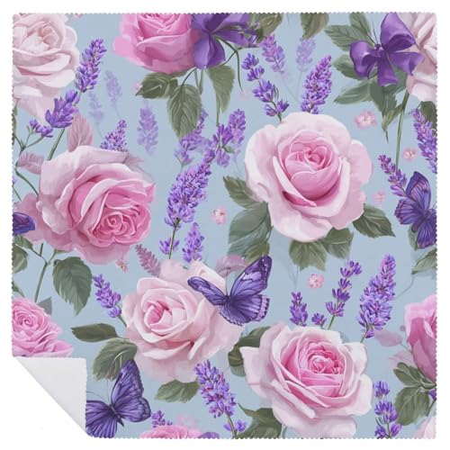 Servilletas de tela cuadradas pack x6 color blanco floral miniatura 6