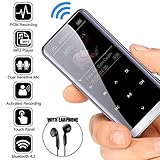 Yiwa Geschenke für Jungen Männer,Bluetooth MP3-Player HiFi Sport Musik Lautsprecher MP4 Media FM Radio Recorder 16 Gigabyte Mit Bluetooth