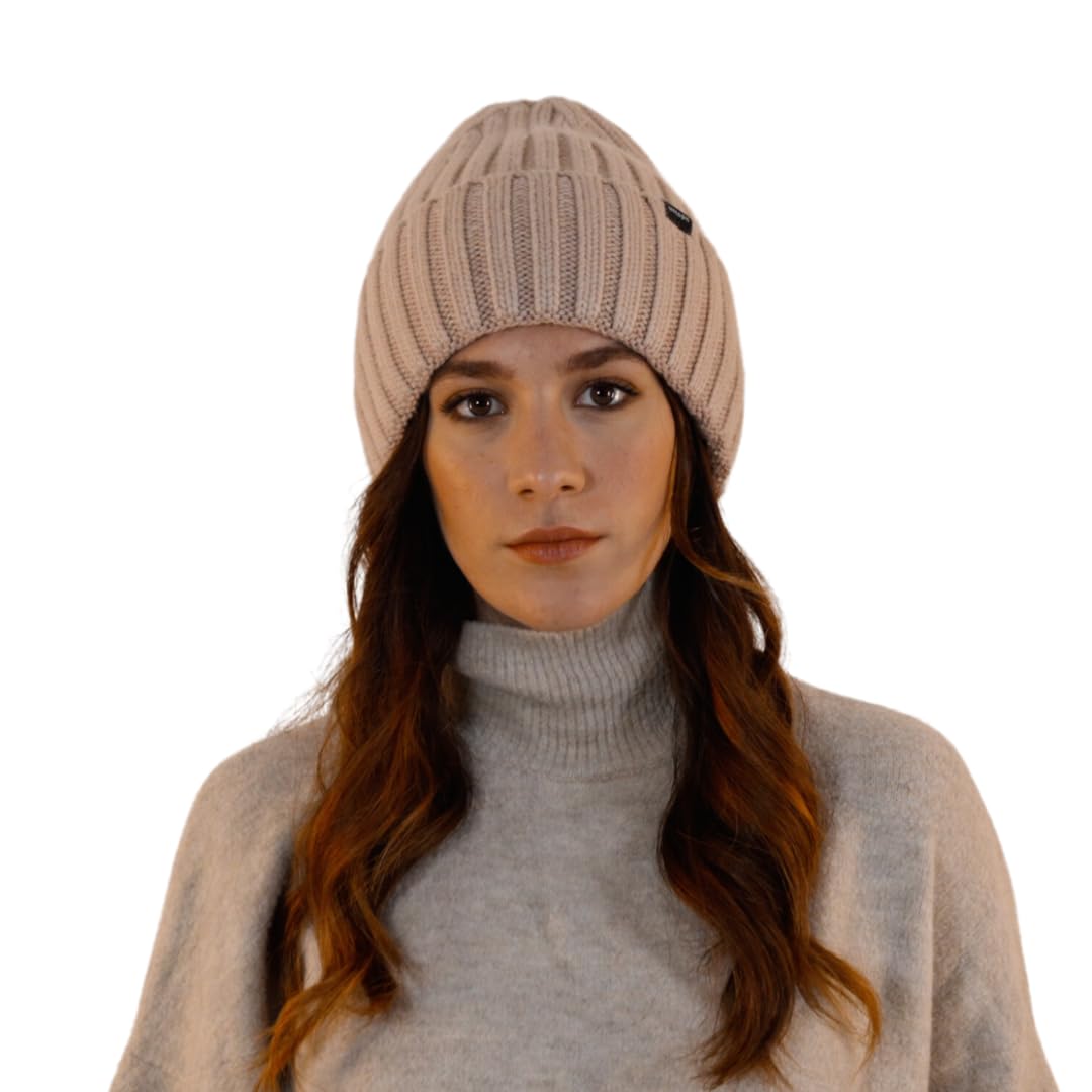 Offtopic® Cappello Invernale Donna Cashmere e Interno 100% Seta per Capelli Sempre in Ordine | Berretto Cuffia Anticrespo | Elegante Idea Regalo Unica
