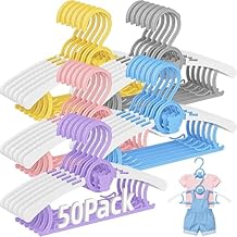 Kids Hangers 50 Pack Baby Hangers for Nursery Closet, 11-14.5" Extendable Adjustable Non-Slip Baby Clothes Hangers Toddler Infant Pants Hangers Plastic for Baby Girls Boys Children Newborn