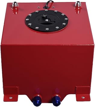 5 Gallon Fuel Cell Aluminum Fuel Tank 20L Universal Racing Street Drift Strip Fuel Gas Tank with Level Sensor - Red