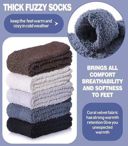 Image of MQELONG Fuzzy Socks for Men & Women Cozy Fluffy Winter Warm Slipper Socks