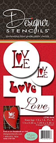 Designer Stencils Love Cookie and Cupcake Stencil, Beige/semi-transparent