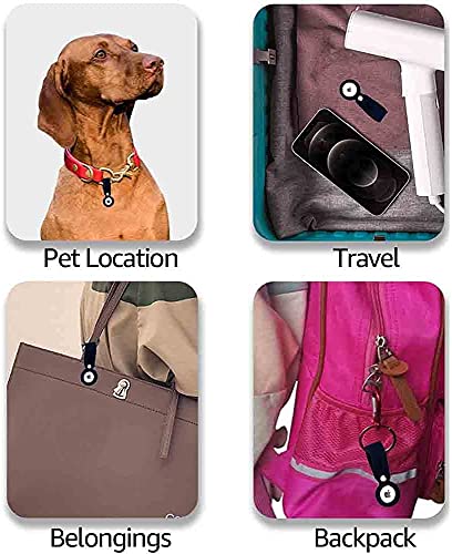 Image of FOSO() Silicone Loop Case for Apple Airtag - Key Finder Secure Holder with Buckle Protector Skin Cover with Long Strap for Apple Bluetooth Item Tracker Soft Keychain Locator Luggage Tag (Purple)