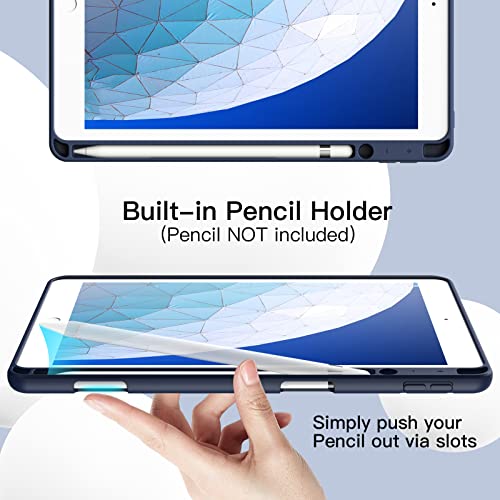 Image of JETech Cover Case for iPad Pro 10.5-Inch and iPad Air 3 (10.5-Inch 2019, 3rd Generation) with Pencil Holder, Slim Tablet Cover with Soft TPU Back, Auto Wake /Sleep (Navy)
