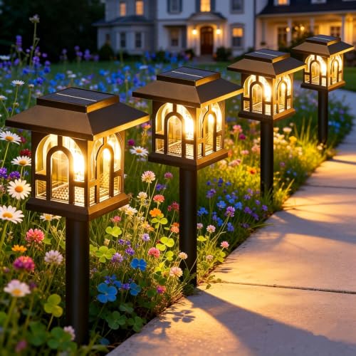 TuyLuxe 8 Stück Solarlampen für Außen, Warmweiß LED Solarleuchten Garten