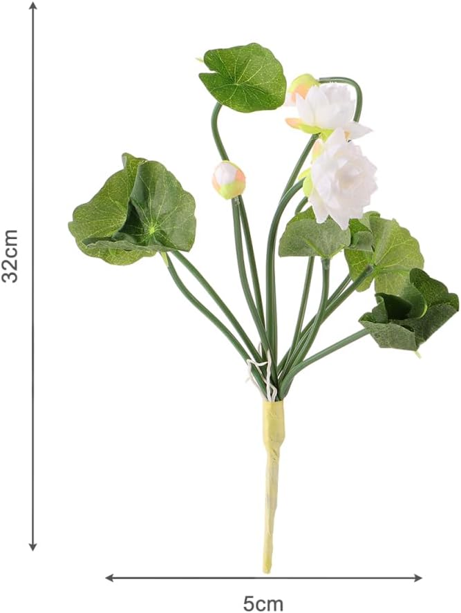 SEWACC 2 Pcs Artificial Lotus Flower Stems Fake Lotus Bouquet Faux Flower Picks Floral Greenery Stems Arrangement for Spring Easter Wedding Party Decor
