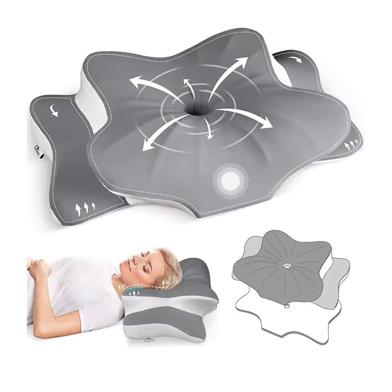 Cervical Orthopedic Pillow for Shoulder and Neck Pain Relief Up-Graded Ergonomic Orthopedic Neck Support Pillow for Side Back Stomach Sleepers With Pillowcase