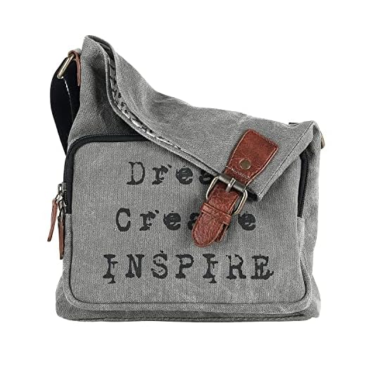 Mona B Unisex Canvas Dream Crossbody Messenger Bag (Grey)