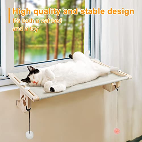 Cat Window Perch 26.7"X15" For Indoor Cats, Cat Window Hammock Removable Adjustable Cat Hammock Window Bed With Cat Ball Hanging Toys #TOP4