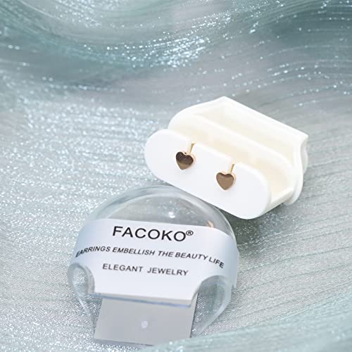 Women Earrings Rose Gold Titanium Heart Earrings Nickel Free Hypoallergenic Flat Stud Earrings Simple Classic Girls 4Mm Earring Stud For Sensitive Ears(Rose Gold) #TOP3