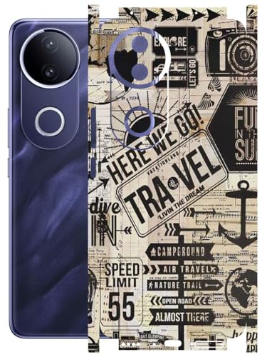 Image of AtOdds - Full Body Back Screen Guard Protector Film - Lamination Wrap Skin Sticker Compatible with VIVO T4R (5G) | Scratchproof Matte Finish (Explore)