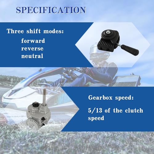 Silscvtt Go Kart Forward Reverse Gearbox 3 Shift Modes Replacement for 30 Series Torque Converter 2hp-13hp Engine 212cc GearBox 4 Stroke 35/40/41/420 12/10T Chain Go Kart by Silscvtt - Image 3