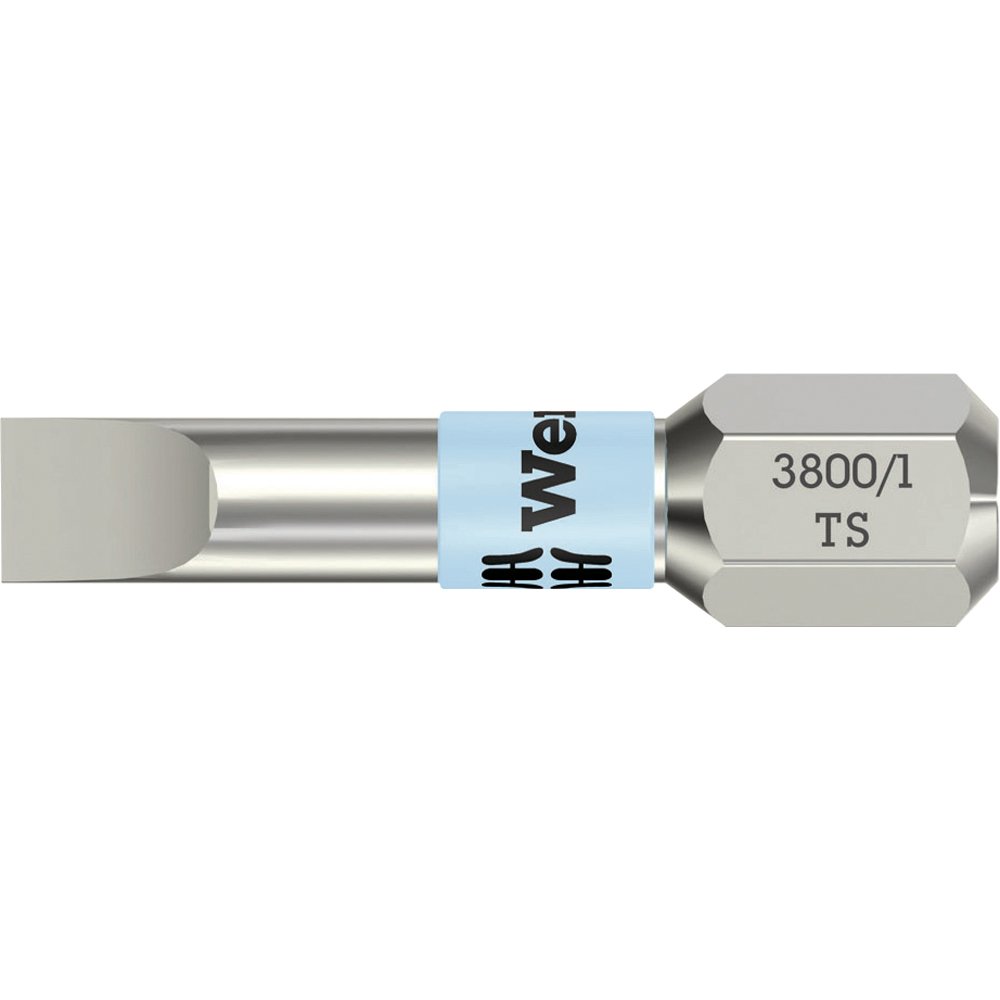 Wera Stainless 3800/1 TS 7/32" Slotted Insert Bit, 1/4-Inch Drive