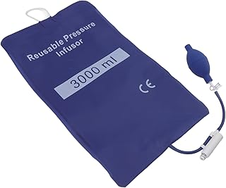 Reusable TPU Pressure Infuser Bag, 3000ml Pressure Infusion Bag, Prevent Overpressure 3h Airtightness Medical Pressure Bag for Blood and Fluid Quick Infusion, Emergency Transfusion