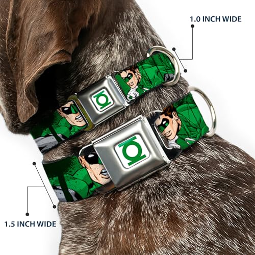 Collier de chien Green Lantern nylon ajustable de 9 à 38 cm blanc vert - 3