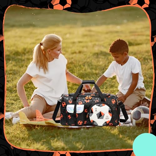 HTgroce Bolsa de Viaje Bolsa Deporte Niño Plegable Bolsa Piscina de Futbol Gym con Compartimento Zapatos - imagen 6