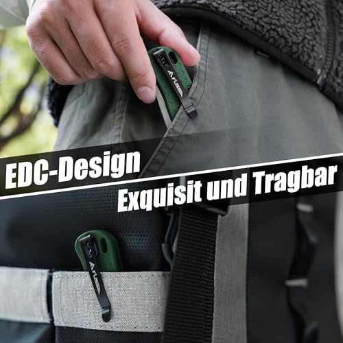 FLISSA Taschenmesser Klappmesser, AUS-8 Edelstahl, Scharfes Outdoor Messer mit Taschenclip, Klappbares Taschenmesser EDC Messer für Outdoor Jagd Camping, Grün
