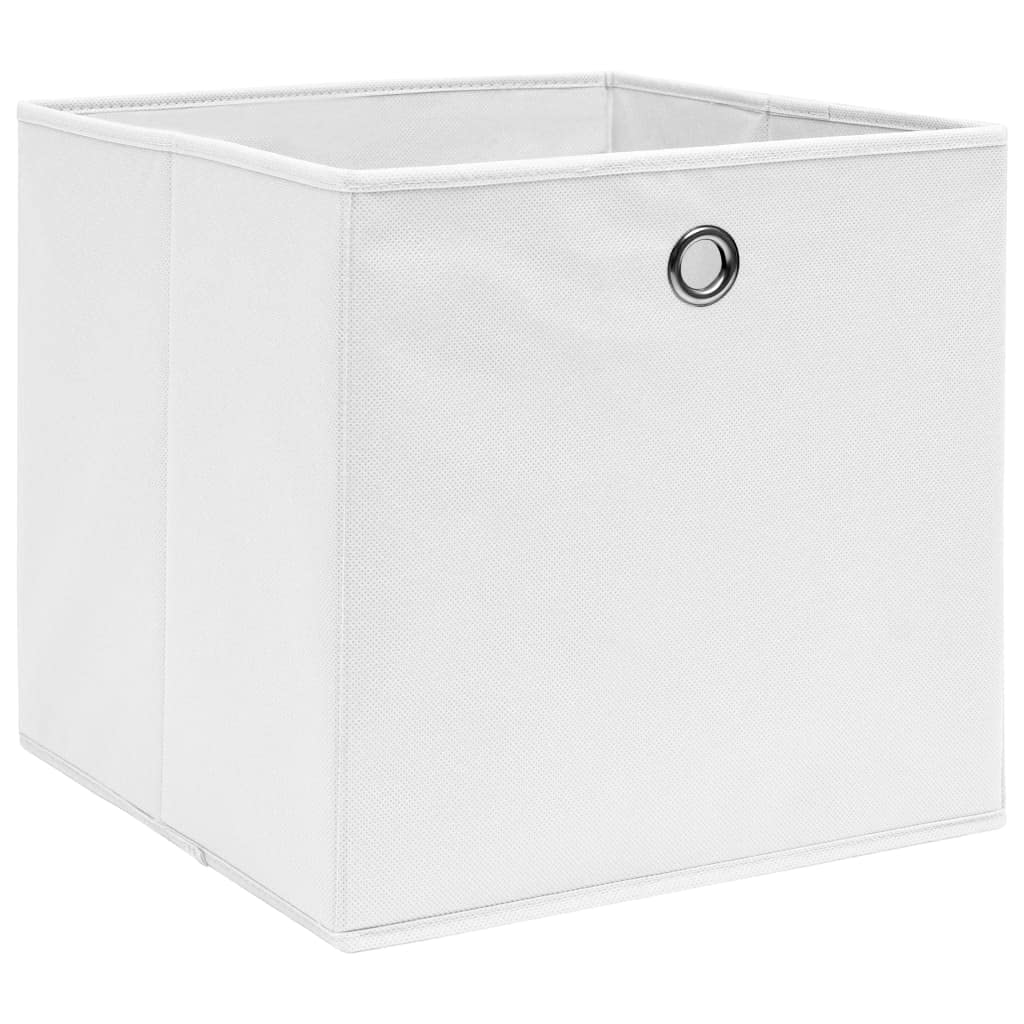 Aufbewahrungsboxen 10 Stk. Vliesstoff 28x28x28 cm Faltbox Set für Kleiderschrank Socken Unterwäsche Weiß