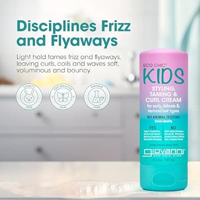 Eco Chic KIDs Styling Taming & Curl Cream - Kids Curl Cream, Curly Hair Products, for Delicate and Textured Hair Types, Long-Lasting & Lightweight, Salon Quality, Vegan-Friendly - 5 Fl Oz