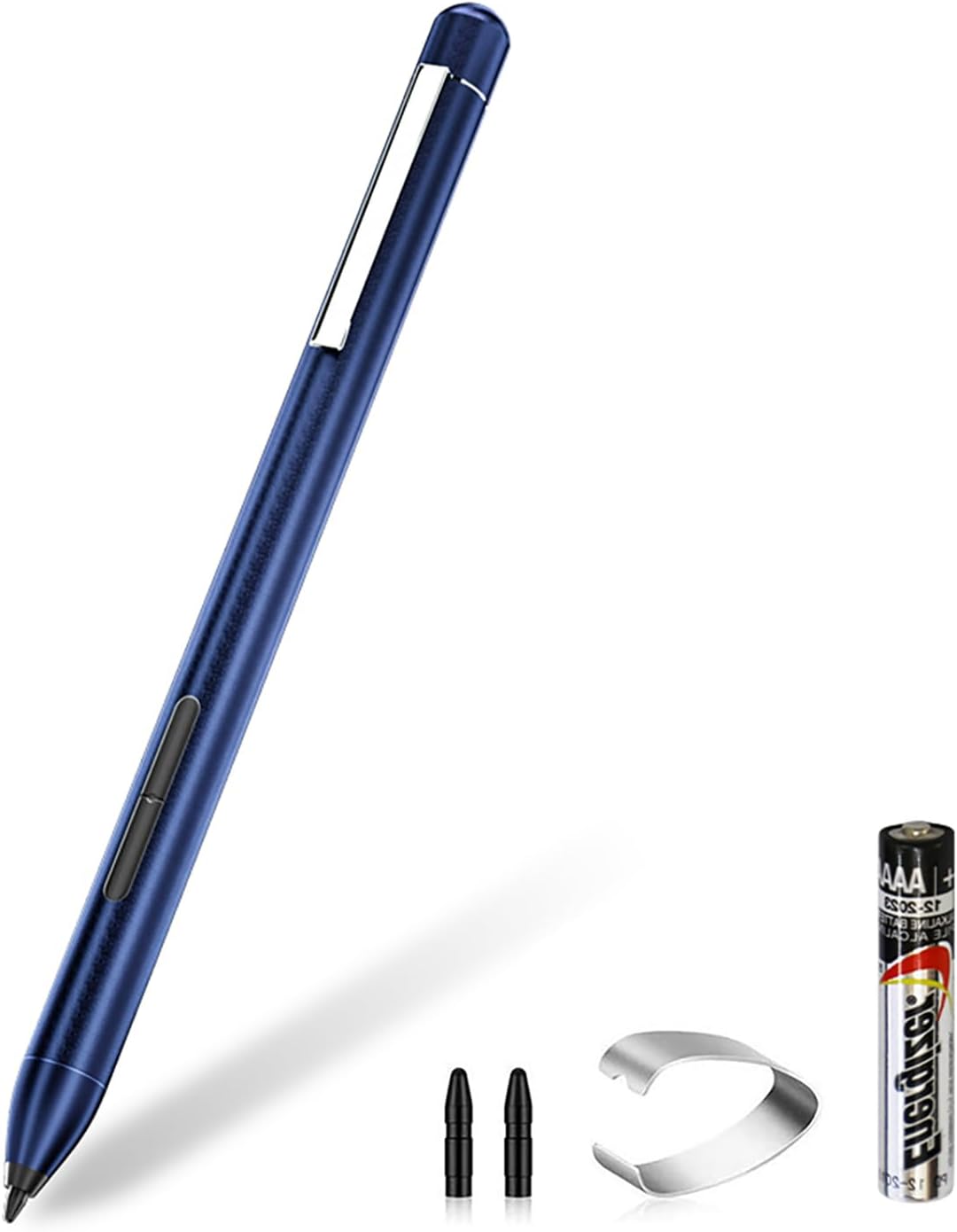 EMR Stylus Pen for Remarkable 2, Sam-sung, Kindle - 4096 Pressure Level Sensitivity, Palm Rejection, Natural Tilt, Tail Eraser and Magnetic, No Charging, 5 Spare Nibs & Clip (Blue)