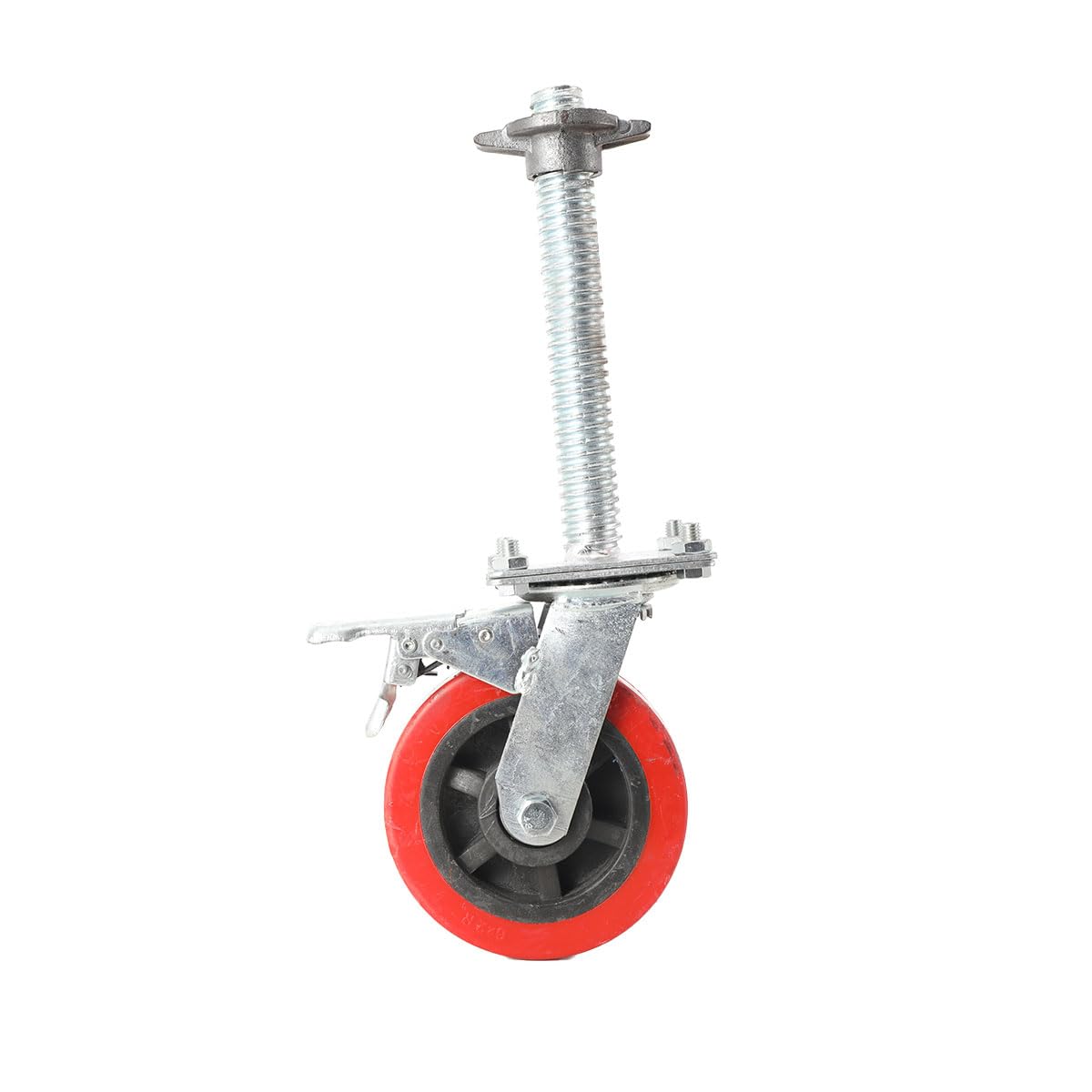 Gerüstrollen 150mm 4Pcs Gerüst Räder Transportrollen Set Lenkrollen Gerüsten Rollfuß Spindelrollen Lenkrollen mit Bremse 500kg Tragkraft, 360° Drehbarkeit Möbelrollen Schwerlastrollen