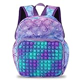 MARVELNOVA Cute Pop Backpack Travel Pops Backpacks Mochila para Niños Pink Purple Mermaid Bookbag