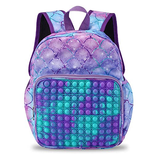 Marvelnova Cute Pop Backpack Travel Pops Backpacks Mochila Para Niños Pink Purple Mermaid Bookbag #TOP17