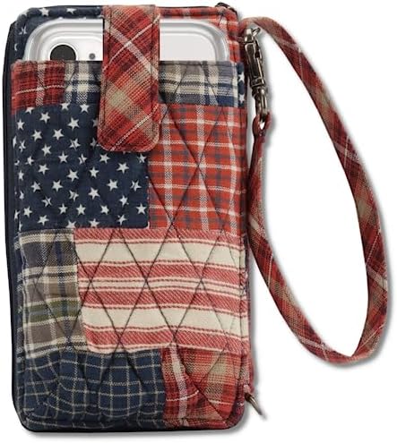 Bella Taylor Cell Phone Wristlet Wallet for Women with Smartphone Pocket and RFID Protection, Revere Red Patchwork