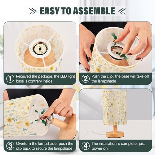 Lámpara de Mesa Pequeña Amarilla para Oficina y Dormitorio miniatura 4