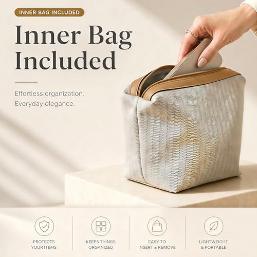 Image of Tote Bag for Women Vegan Leather Bucket Purse for Women Top Handle Handbag Shoulder Bag with Detachable Small Purse