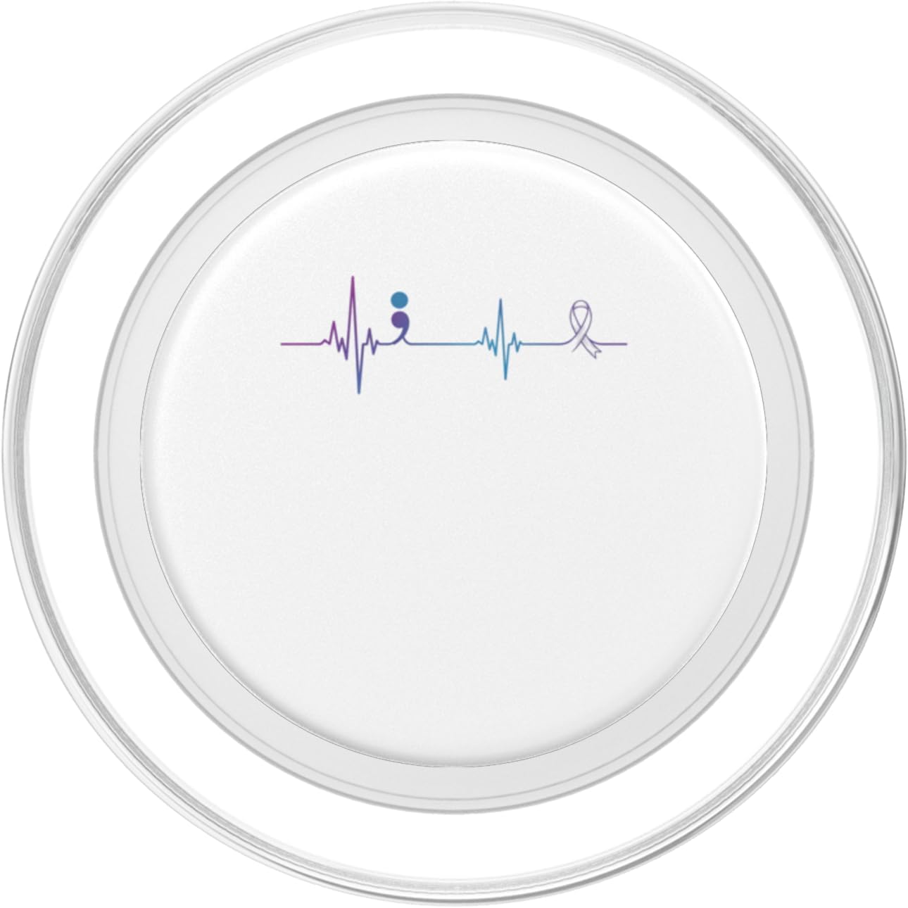 Heartbeat Semicolon Suicide Prevention Awareness Supportive PopSockets PopGrip for MagSafe