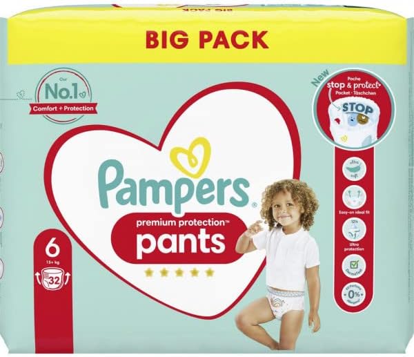 Pampers 8006540462348 Pieluchy, 6, Zielony/Biały