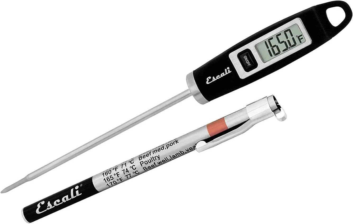 Escali DH1-B NSF Listed Gourmet Digital Thermometer, Black