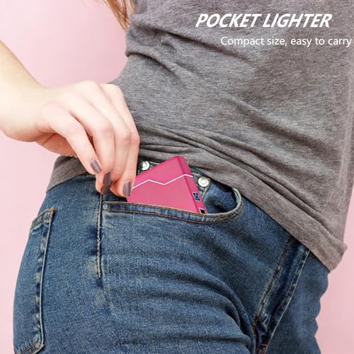 Encendedor eléctrico rosa dual arco plasma recargable USB miniatura 6