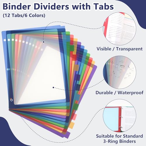 Intercalaires transparents format lettre pour organisation classeur de bureau - 3
