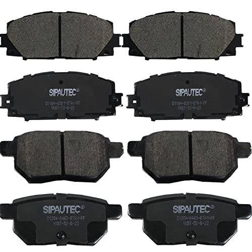 SIPAUTEC-Front & Rear Ceramic Brake Pad Replacement for 2010-2020 2021 2022 Toyota Prius for 2011-2017 Lexus CT200h for 2017-2019 Toyota Prius Prime for 2012-2015 Toyota Prius Plug-In by SIPAUTEC - Used condition - US$40.85