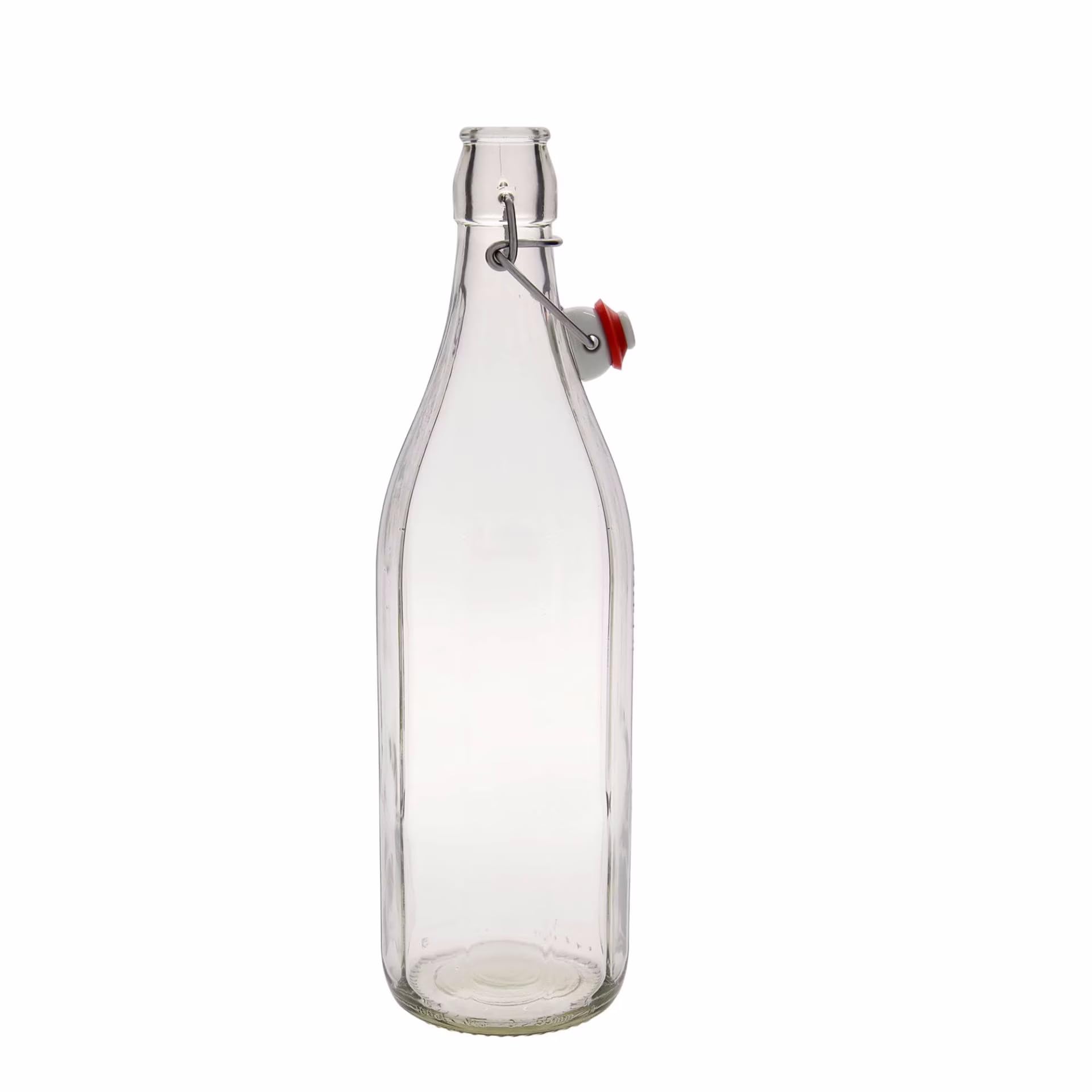 12 edle Glasflaschen 1000 ml mit Bügelverschluss, einzigartiges Design, luftdichte Bügelflaschen für Limonade, Saft, Likör, Wasser, Öl zu Hause oder in Cafés und Bars | Made in Germany