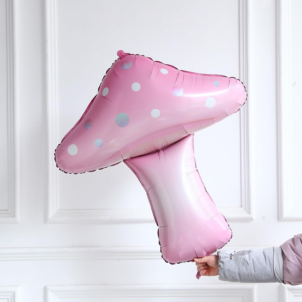 Pink and Purple Balloon Arch Kit 135Pcs Spring Balloons Garland with Mushroom and Butterfly Foil Balloons for Spring Forest Wonderland Easter Fairy One Birthday Party Decorations