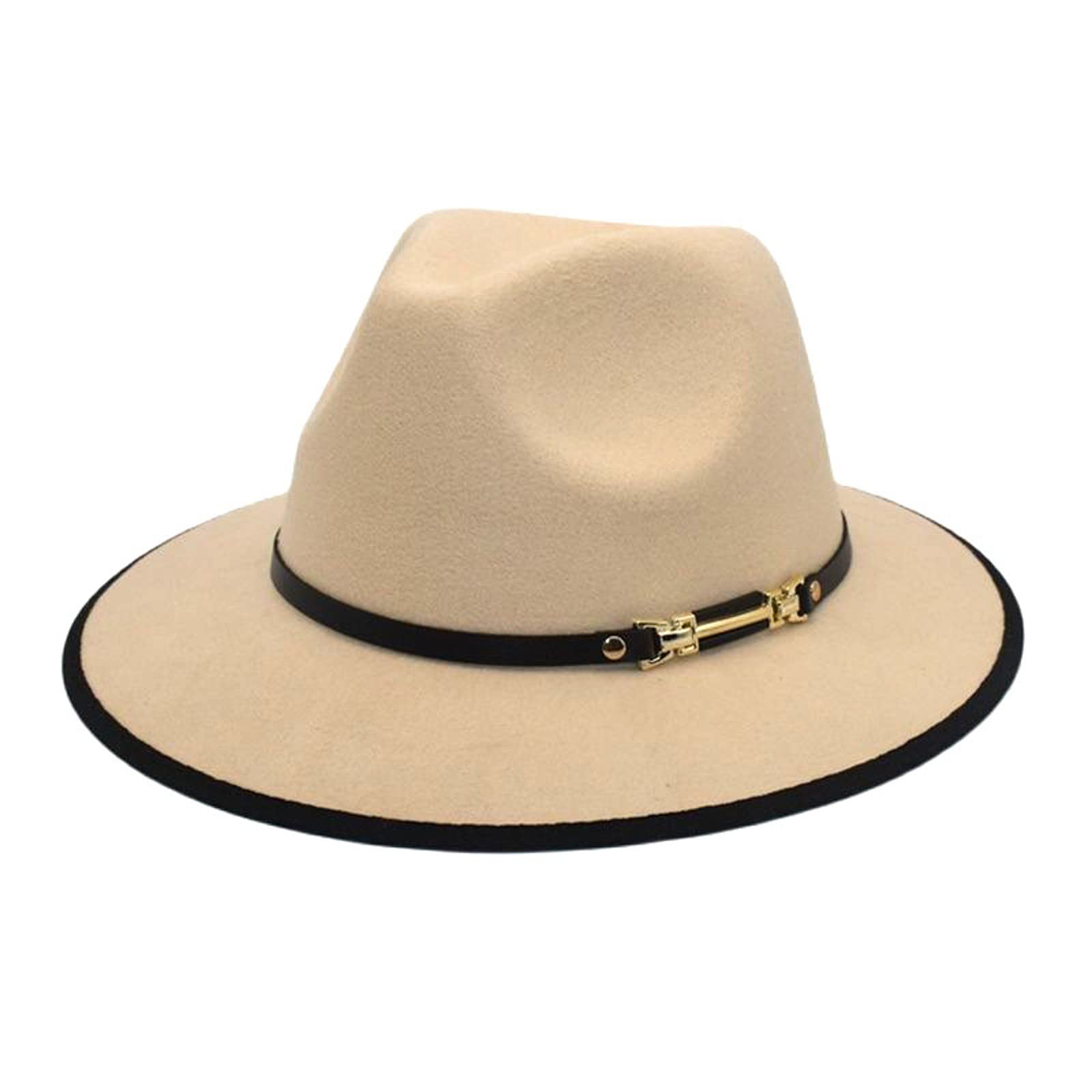 Zimowa Ciepła Czapka Koreańska Wełniana Czapka Jazzowa Brytyjska Czapka Cylindryczna Z Dużym Rondem Damska Jesienno-Zimowa Moda Rondo Płaska Czapka Damska Czapki Zimowe/Beige/One Size